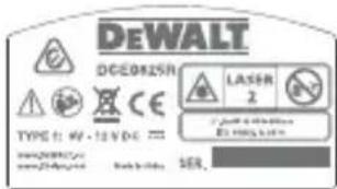 DEWALT DCE0825G - Warnetiketten - 5