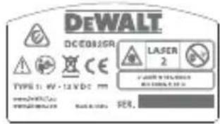 DEWALT DCE0825G - Προειδοποιητικές ετικέτες - 5