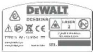 DEWALT DCE0825G - Uyarı Etiketleri - 5