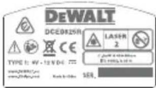 DEWALT DCE0825G - Advarselsmerker - 5