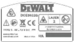 DEWALT DCE0822G - Warning Labels - 2