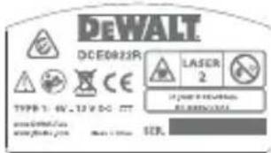 DEWALT DCE0822G - Etichette di avvertenza - 5