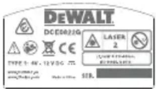 DEWALT DCE0822G - Etiquetas de aviso - 2