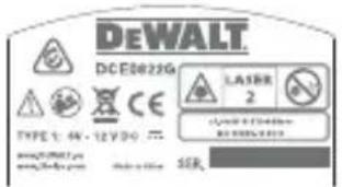 DEWALT DCE0822G - Προειδοποιητικές ετικέτες - 4
