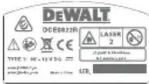DEWALT DCE0822G - Waarschuwingslabels - 5