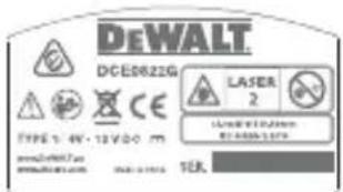 DEWALT DCE0822G - Uyarı Etiketleri - 4