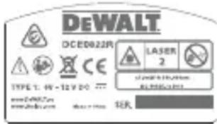 DEWALT DCE0822G - Etiquetas de aviso - 3