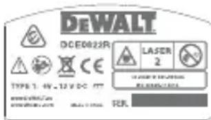 DEWALT DCE0822G - Varoitusmerkit - 4