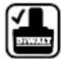 DEWALT DW912 - Şarj adaptörü ve akü üzerindeki etiketler - 8