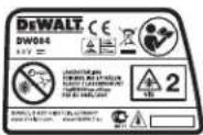 DEWALT DW084K - Etiketter på værktøjet - 1
