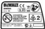 DEWALT DW084K - Labels on tool - 1