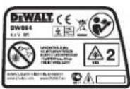 DEWALT DW084K - Märken på apparaten - 1