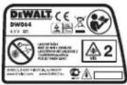 DEWALT DW084K - Etiketter på utstyret - 1