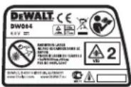 DEWALT DW084K - Étiquettes apposées sur les outils : - 1