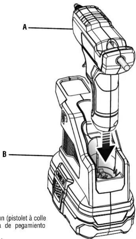 A B n (pistolet à colle de pegamiento