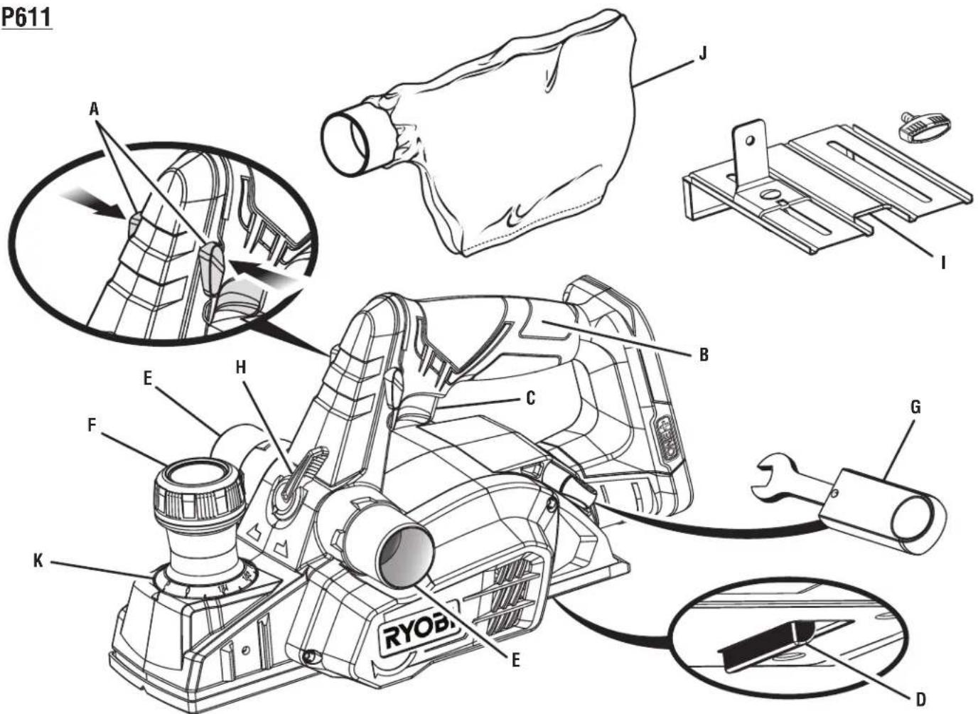 RYOBI P611 - ACCESORIOS - 1