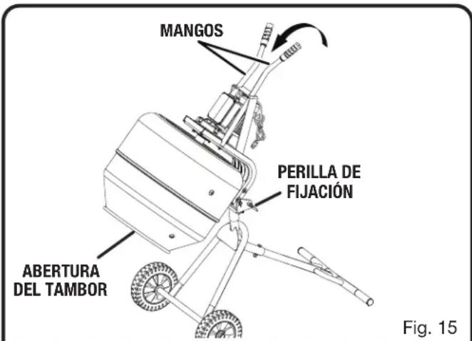 RYOBI RMX001 - Para subir la abertura del tambor: - 1