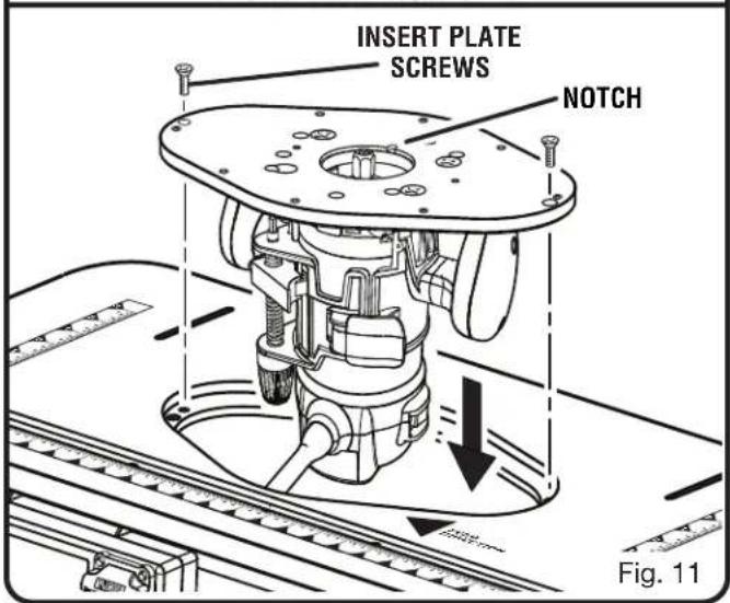 RYOBI A25RT03 - ATTACHING THE ROUTER TO THE INSERT PLATE - 4
