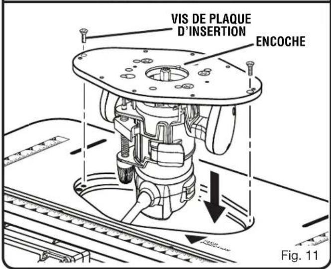VIS DE PLAQUE D'INSERTION ENCOCHE Fig. 11