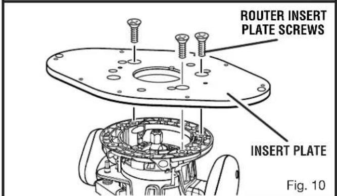 RYOBI A25RT03 - ATTACHING THE ROUTER TO THE INSERT PLATE - 3