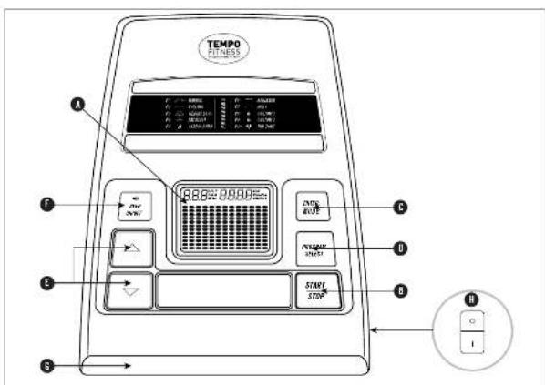 Horizon Fitness 620E - TOUCHES DE LA CONSOLE - MODÈLE 620E - 1