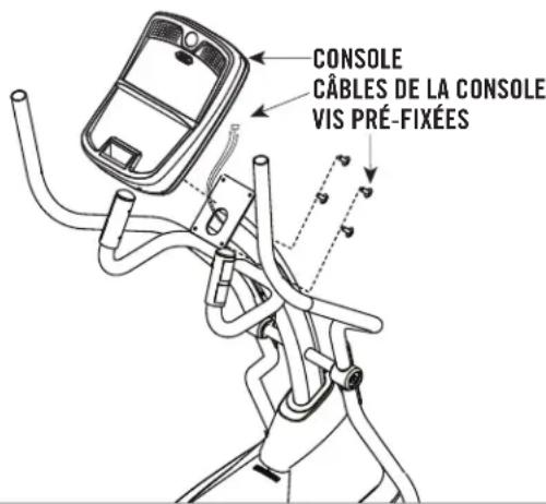 CONSOLE CÂBLES DE LA CONSOLE VIS PRÉ-FIXÉES
