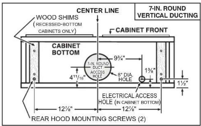 Venmar Bistro VBNDH130WW - Standard Installation (without EZ1 brackets) - 3