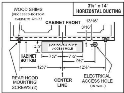 Venmar Bistro VBNLB130SS - Standard Installation (without EZ1 brackets) - 4