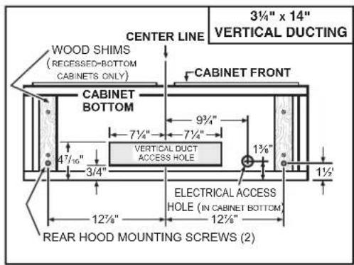Venmar Bistro VBNLB130SS - Standard Installation (without EZ1 brackets) - 2