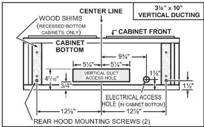 Venmar Bistro VBLDN130WH - Standard Installation (without EZ1 brackets) - 1