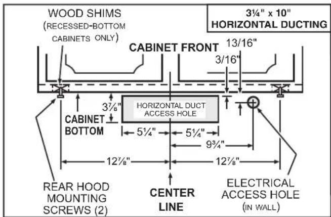 Venmar Bistro VBLDN130WH - Standard Installation (without EZ1 brackets) - 2