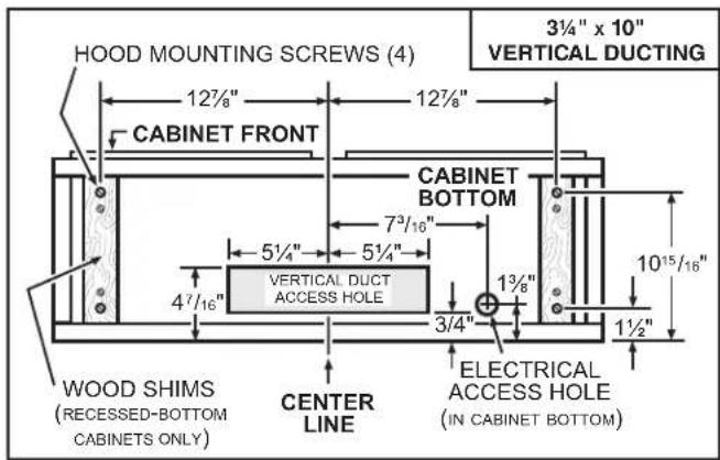 Venmar Bistro VBLDF130WW - Standard Installation (without EZ1 brackets) - 1