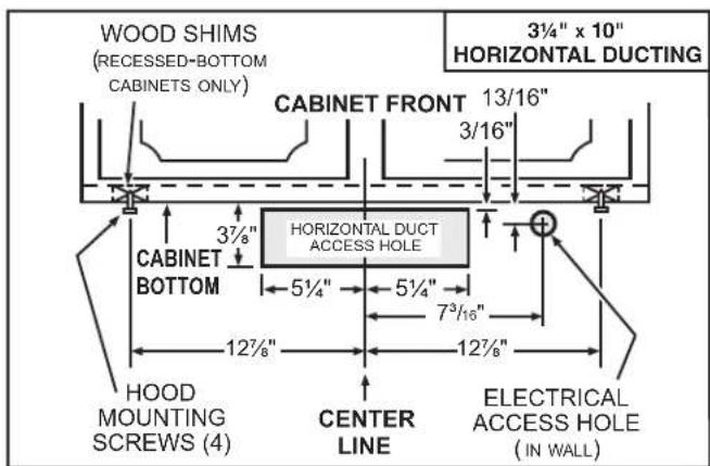 Venmar Bistro VBLDF130WW - Standard Installation (without EZ1 brackets) - 2