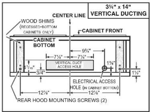 Venmar EDJLD130SS - Standard Installation (without EZ1 brackets) - 2