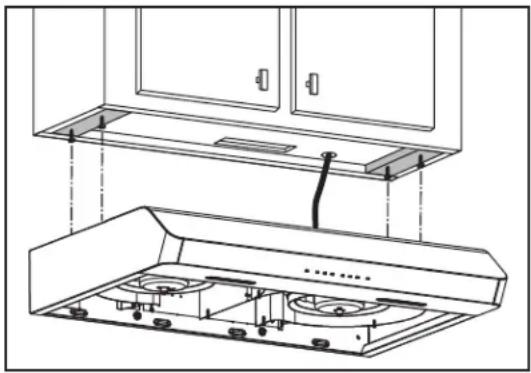 Venmar EDJLD130SS - Installation de la hotte (installation standard) - 1