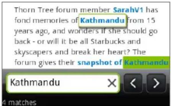 HTC ADR6250 - Trouver du texte dans une page Web - 1