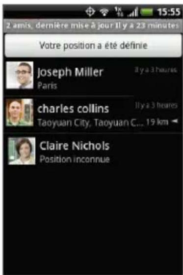 2 amis, dernière mise à jour il y a 23 minutes Votre position a été définie Joseph Miller Paris charles collins Taoyuan City, Taoyuan C... 19 km Claire Nichols Position inconnue