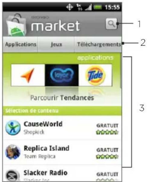 market Applications Jeux Téléchargements 1 2 applications loyer Tide Parcourir Tendances 3 Sélection de contenu CauseWorld GRATUIT Shopick ★★★★ Replica Island GRATUIT Team Replica ★★★★ Slacker Radio GRATUIT Starion Inc ★★★★