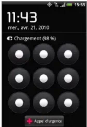 11:43 mer., avr. 21, 2010 Chargement (98 %) + Appel d'urgence