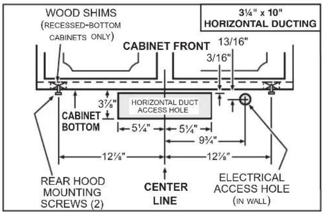 Venmar Chef VCQLA130WH - Standard Installation (without EZ1 brackets) - 2