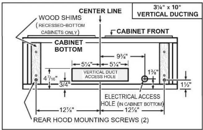 Venmar Bistro VBNDH130SS - Standard Installation (without EZ1 brackets) - 1