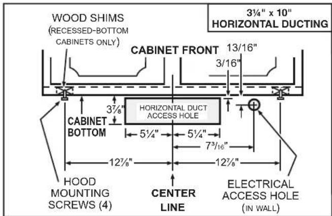 Venmar Bistro VBNDE130WH - Standard Installation (without EZ1 brackets) - 2