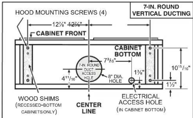 Venmar Bistro VBNDE130WH - Standard Installation (without EZ1 brackets) - 3