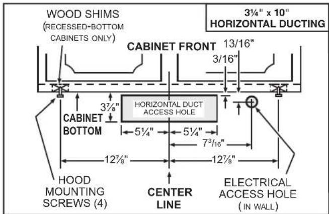 Venmar Bistro VBLSH130SS - Standard Installation (without EZ1 brackets) - 2