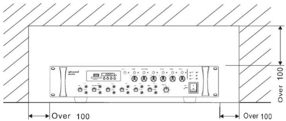Artsound MX-5006M - Schéma dimensionnel. - 2