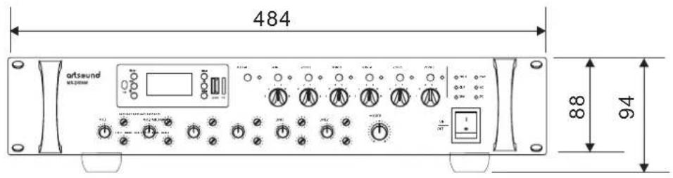 Artsound MX-2406M - Schéma dimensionnel. - 1