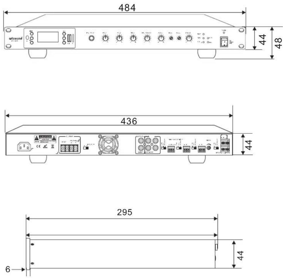 Artsound MX-120M - Schéma dimensionnel. - 1