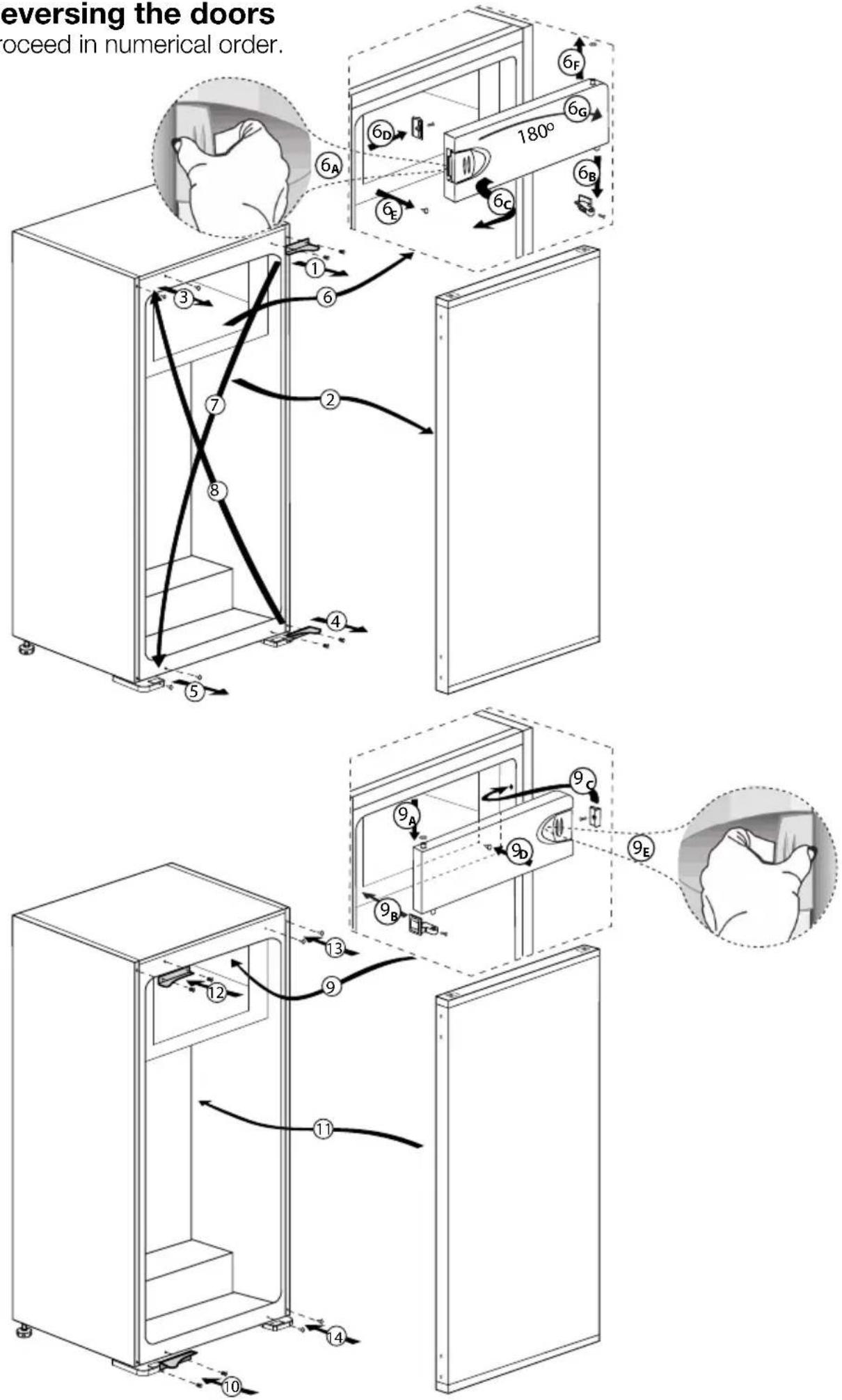 GRUNDIG GEK3100 - Reversing the doors - 1