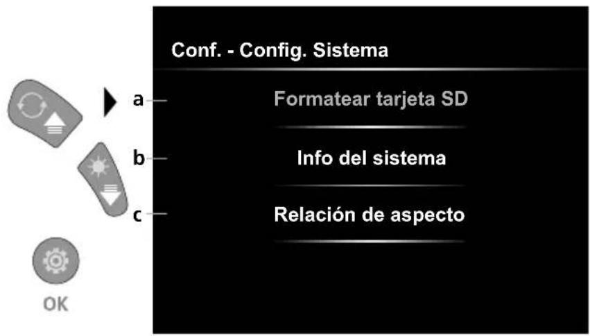 Laserliner VideoInspector 3DX - Modo de configuración: Config. Sistema - 1