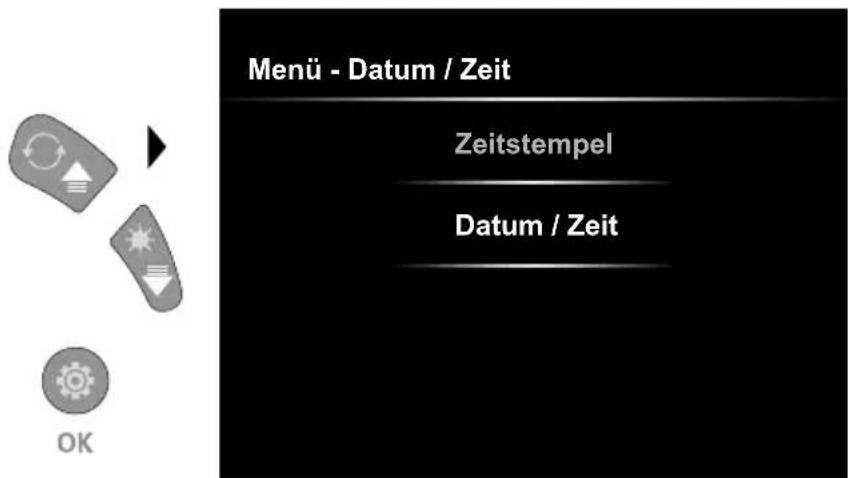 Laserliner VideoInspector 3DX - Einstellungsmodus: Datum / Zeit - 1